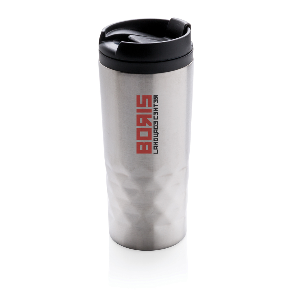 XD Collection Geometrischer Becher 300 ml aus Edelstahl mit Logo bedruckbar