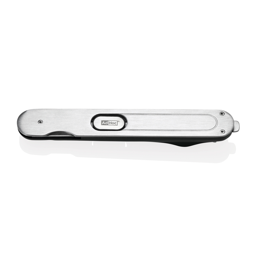 AdHoc PushPull Korkenzieher aus Edelstahl mit Folienschneider – mit Ihrem Logo