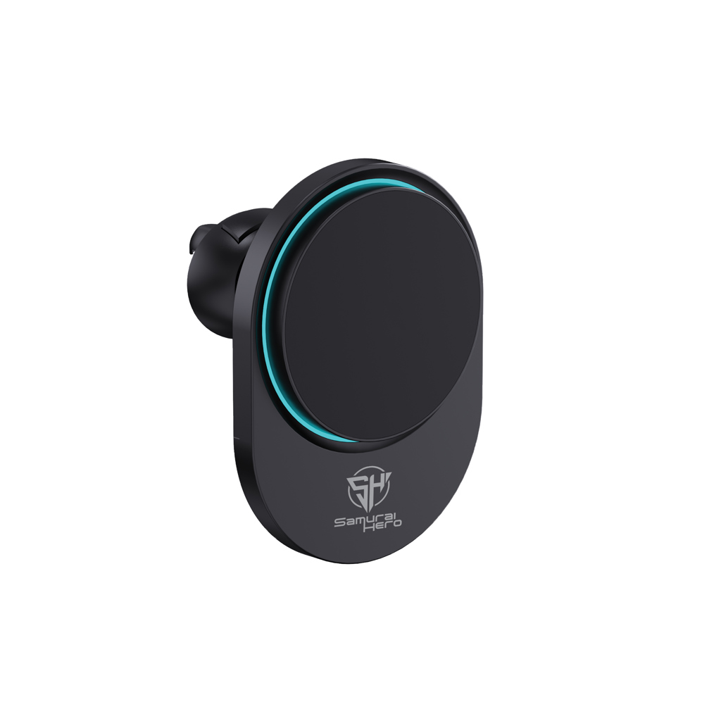 PowerCruze magnetischer 15W Wireless-Autohalter aus recyceltem ABS PowerCruze magnetischer 15W Wireless-Autohalter aus recyceltem ABS