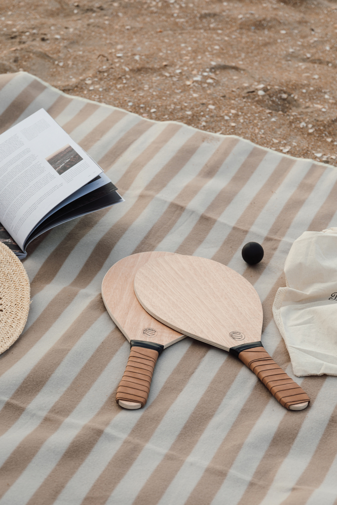 Vinga Colos Beach-Tennis-Set aus Pappelholz mit Logo-Veredelung Vinga Colos Beach-Tennis-Set aus Pappelholz mit Logo-Veredelung