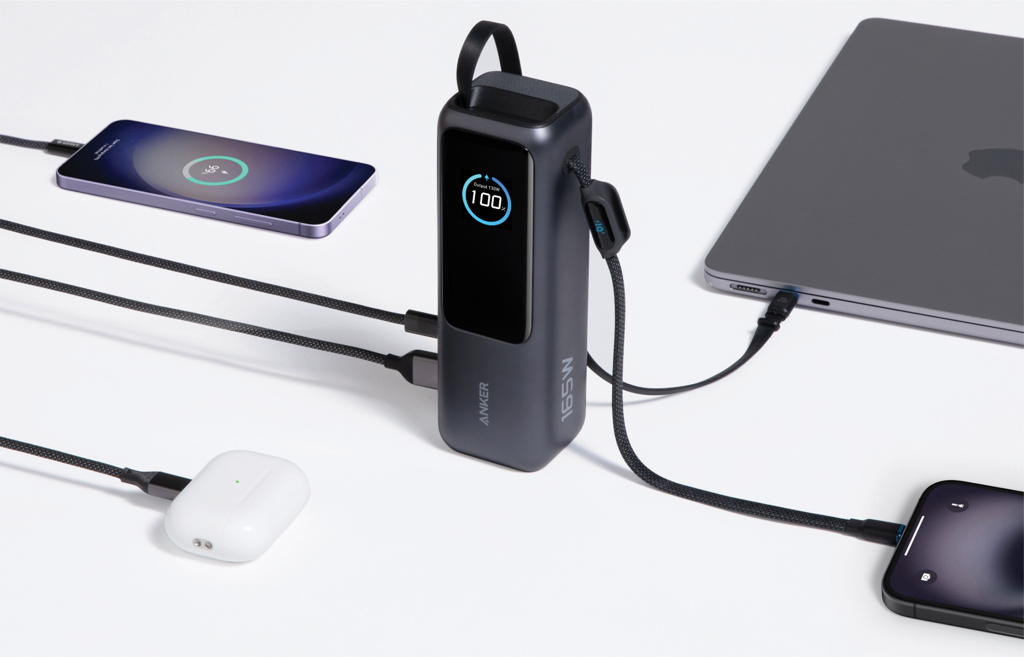 Anker Pro Powerbank 25000mAh 165W mit integ. USB‑C grau Anker Pro Powerbank 25000mAh 165W mit integ. USB‑C grau