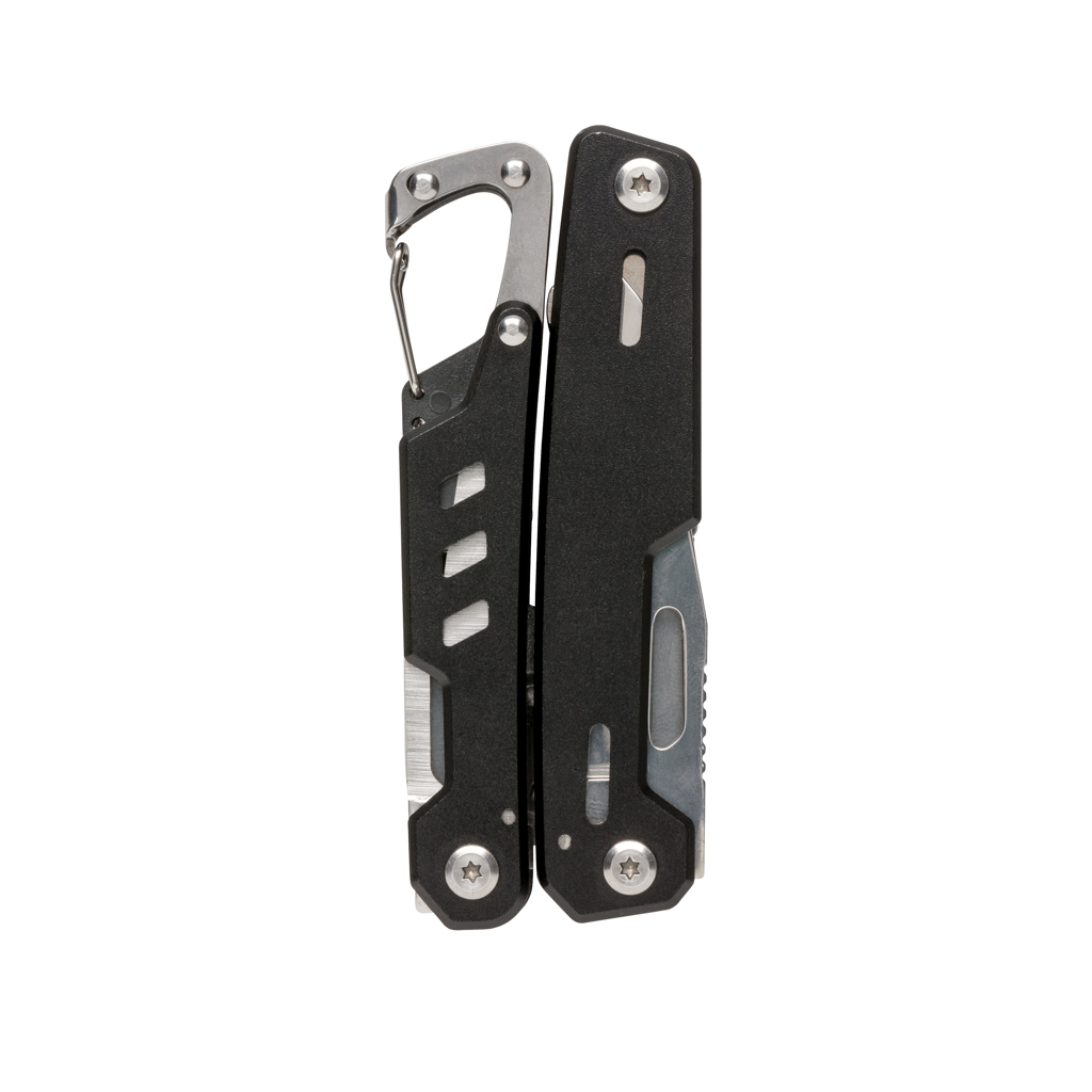 XD Collection Solid Multitool mit Karabiner – 11 Funktionen, Aluminium-Case, individuell bedruckbar