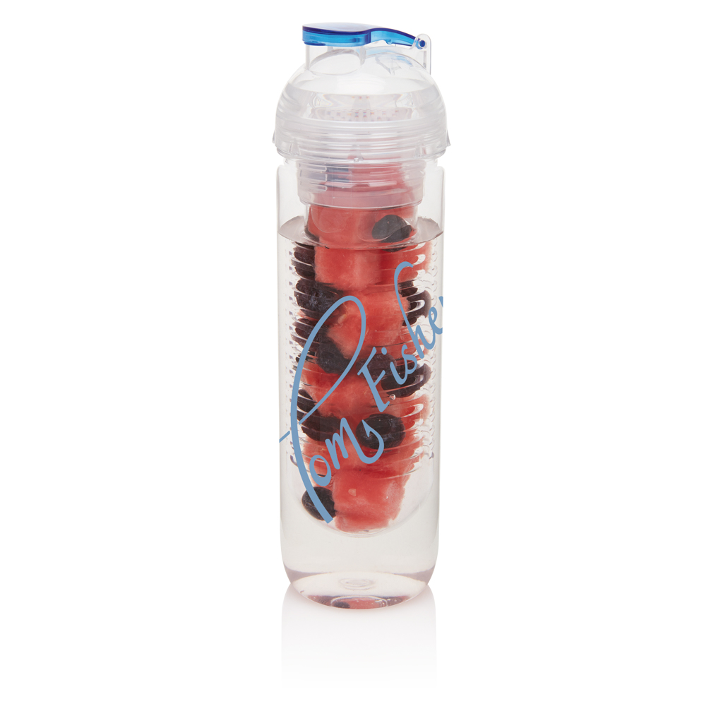 Tritan Wasserflasche 500ml mit Aromafach – blau Tritan Wasserflasche 500ml mit Aromafach – blau