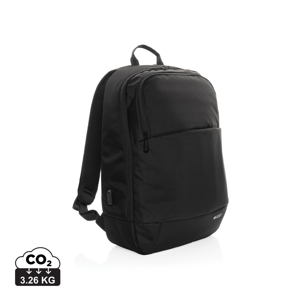 Swiss Peak AWARE Laptop-Rucksack 15,6 Zoll aus recyceltem PET, bedruckbar