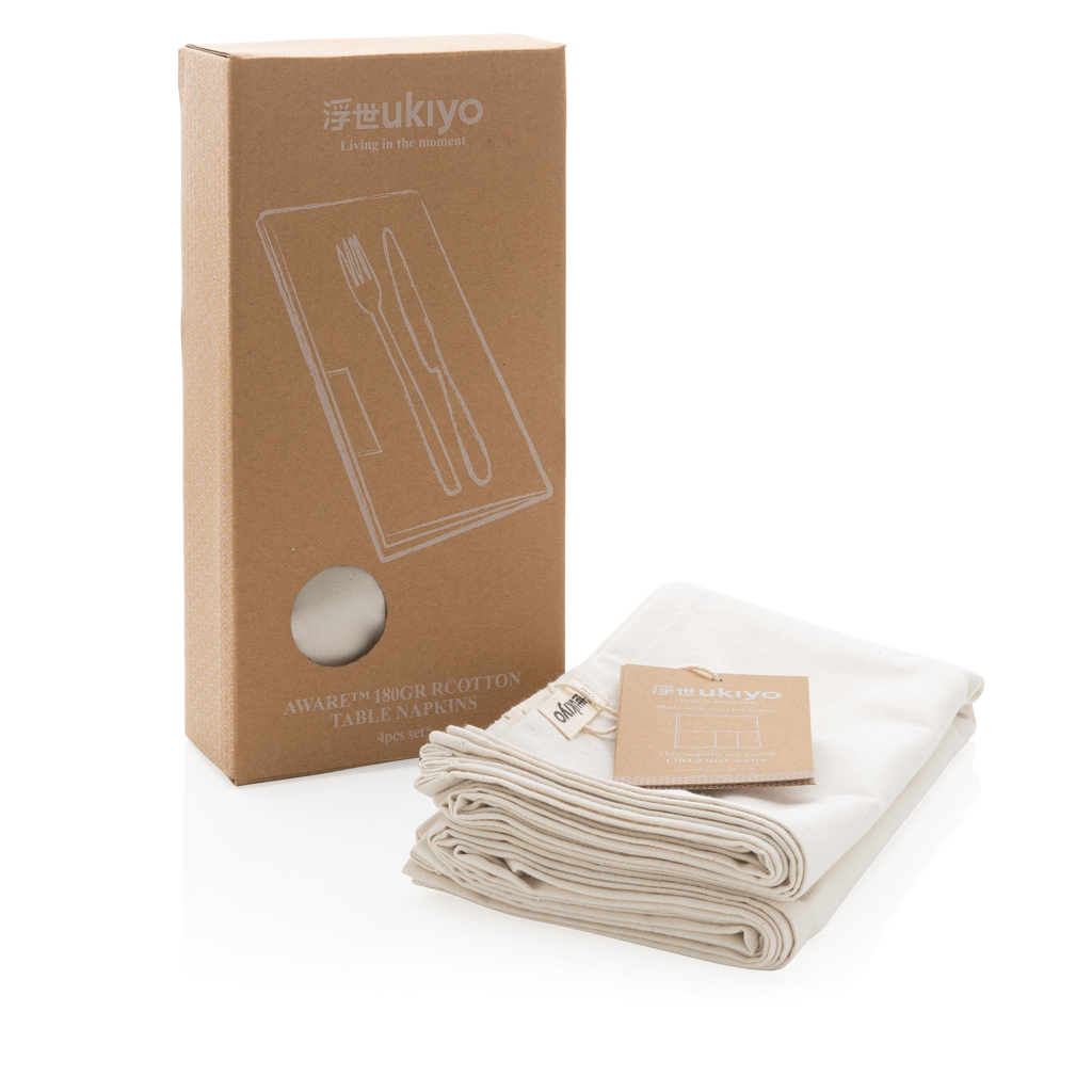 Ukiyo Aware 4-tlg. Servietten-Set 45 × 45 cm rCotton mit Logo bedruckbar