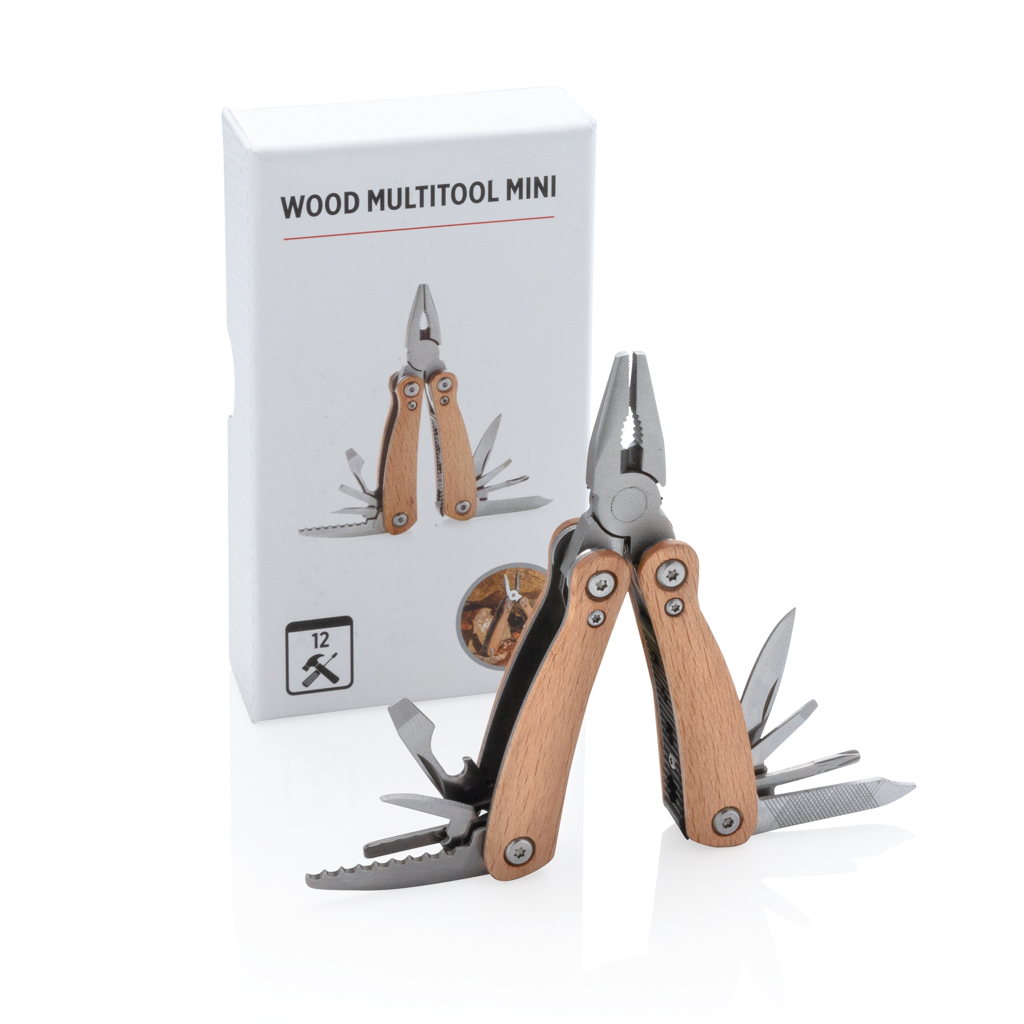 XD Collection Holz Mini-Multitool – 12-in-1 mit Buchengriff, veredelbar mit Lasergravur oder Tampondruck XD Collection Holz Mini-Multitool – 12-in-1 mit Buchengriff, veredelbar mit Lasergravur oder Tampondruck