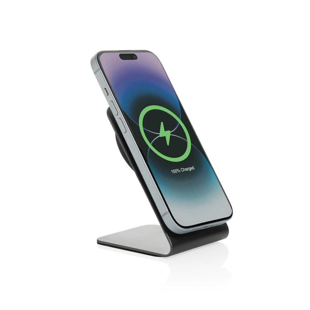 Terra Aluminium 15W Wireless-Charger magnetisch, recyceltes Aluminium, mit Logo bedruckbar