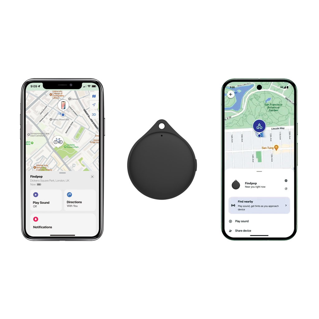 Findpop Bluetooth-Tracker aus RCS-recyceltem ABS, kompatibel mit Apple Find My und Android Find Hub