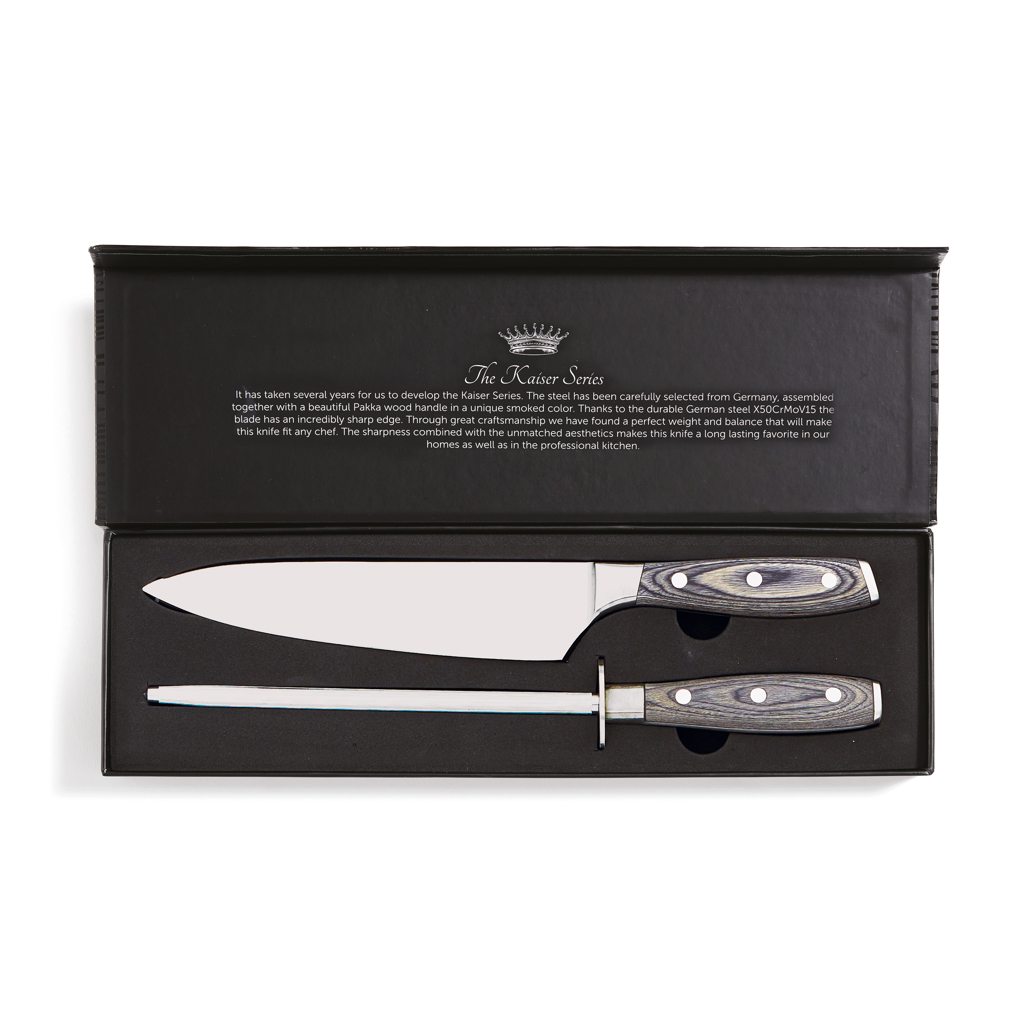 B2B Profi-Messer & Wetzstahl Set X50CrMoV15 – Stahl B2B Profi-Messer & Wetzstahl Set X50CrMoV15 – Stahl
