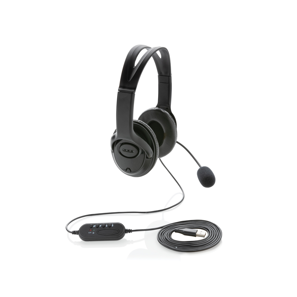 USB Over-Ear Headset mit Kabel und Mikrofon - XD Collection - bedruckbar mit Logo USB Over-Ear Headset mit Kabel und Mikrofon - XD Collection - bedruckbar mit Logo