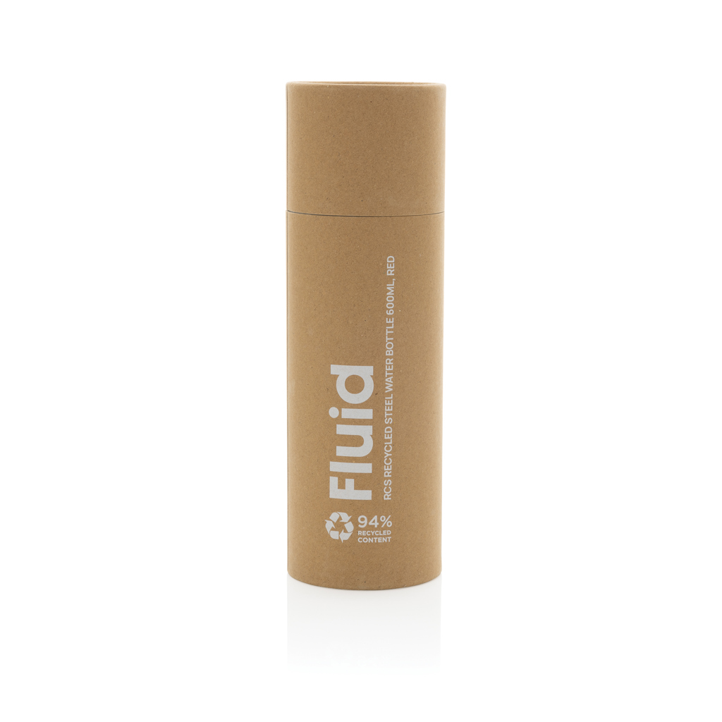 RCS-zertifiziert 95% recycelt: Edelstahlflasche 600ml rot RCS-zertifiziert 95% recycelt: Edelstahlflasche 600ml rot
