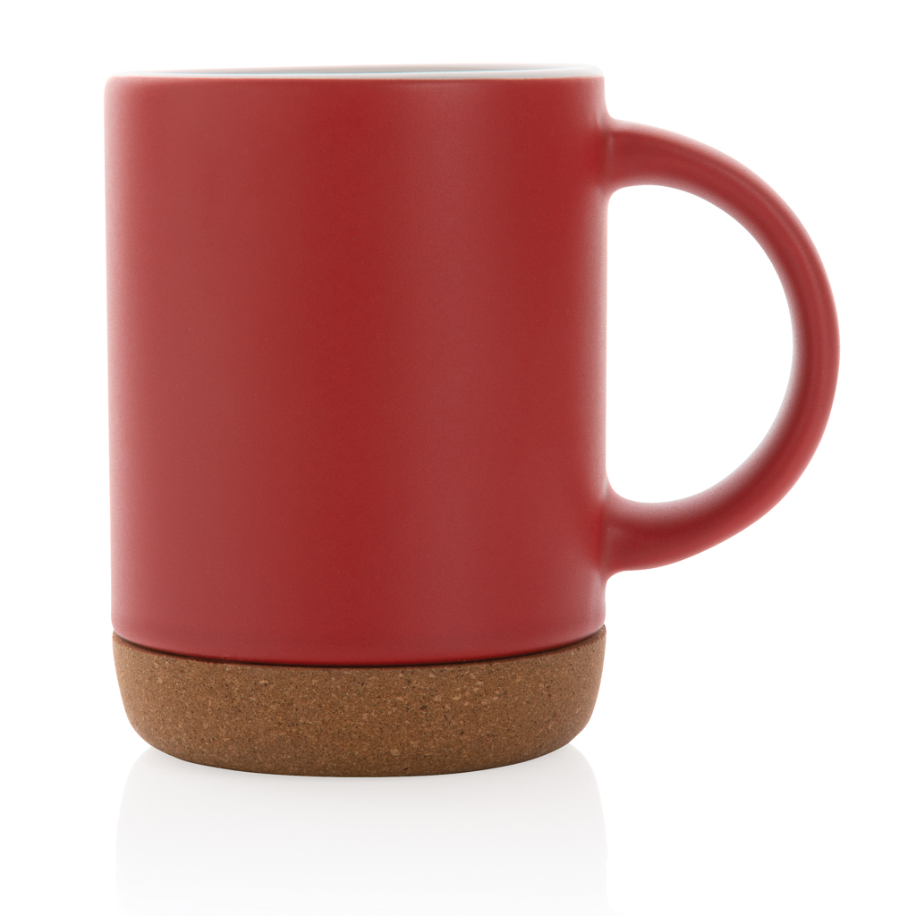 Keramikbecher mit Korkboden 280 ml – rot Keramikbecher mit Korkboden 280 ml – rot