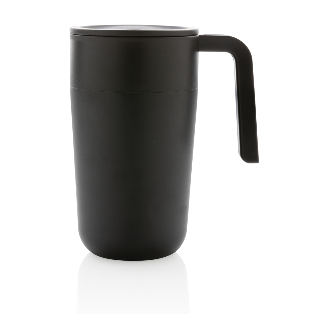 XD Collection GRS recycelter PP-Becher mit Griff 480 ml, Edelstahl, BPA-frei XD Collection GRS recycelter PP-Becher mit Griff 480 ml, Edelstahl, BPA-frei