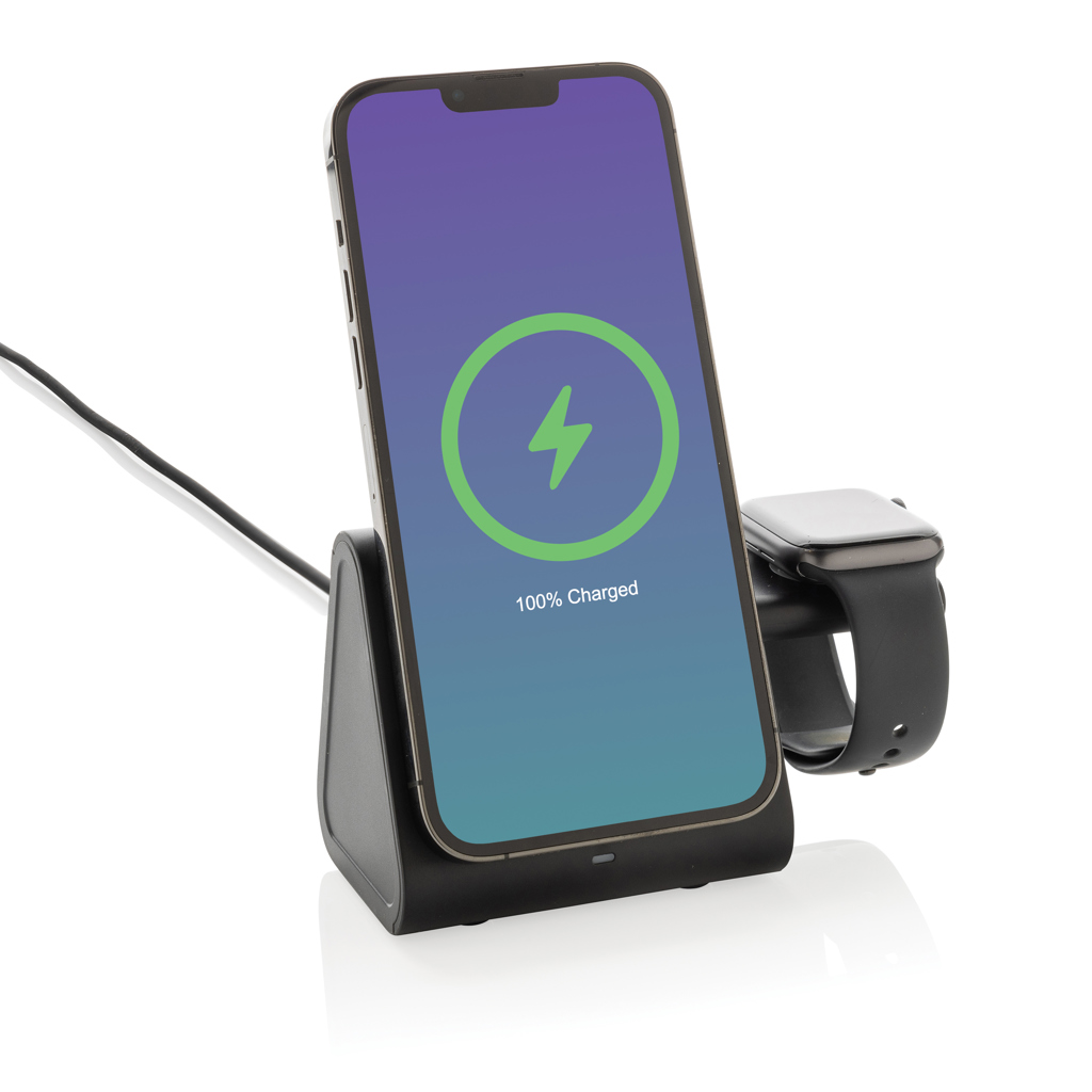 Powerbase Trio Charger aus RCS-Kunststoff – Perfektes Kundenbindungs-Gadget mit Logo