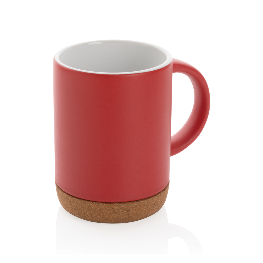 Keramikbecher mit Korkboden 280 ml – rot Keramikbecher mit Korkboden 280 ml – rot