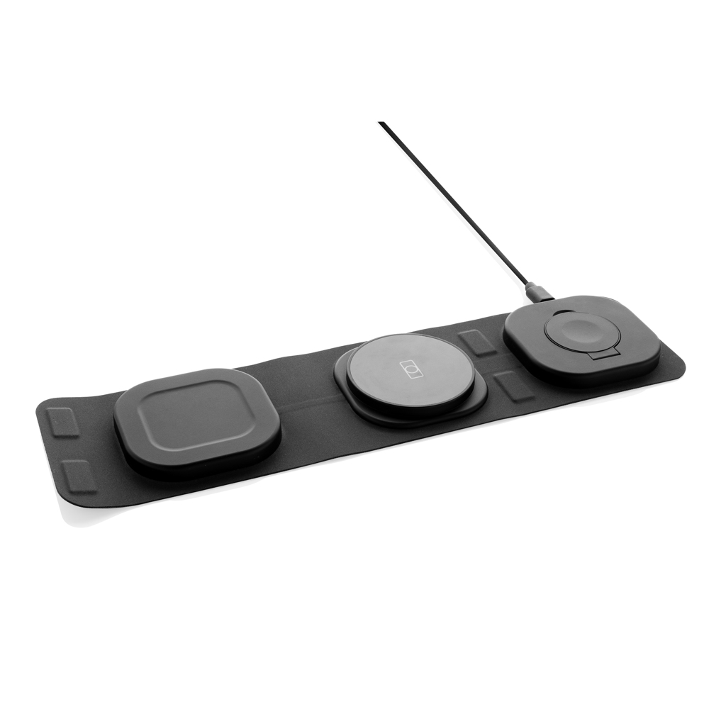 Swiss Peak 3-in-1 Wireless Charger 15W, faltbar, RCS-recycelt Swiss Peak 3-in-1 Wireless Charger 15W, faltbar, RCS-recycelt