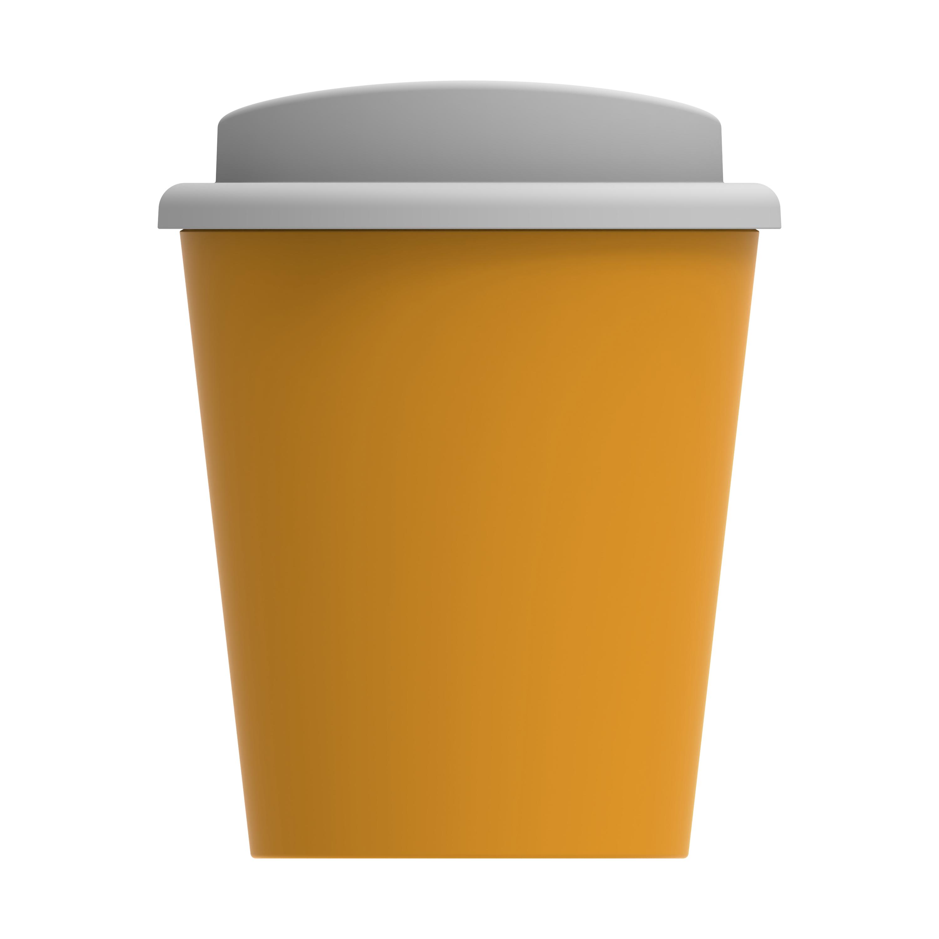 Kaffeebecher "Premium" small – TopView_Gelb_Weiss_1 Kaffeebecher "Premium" small
