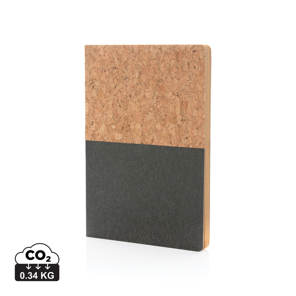 XD Collection A5 Notizbuch mit Kork- & Kraftpapier-Einband, 160 Seiten, bedruckbar