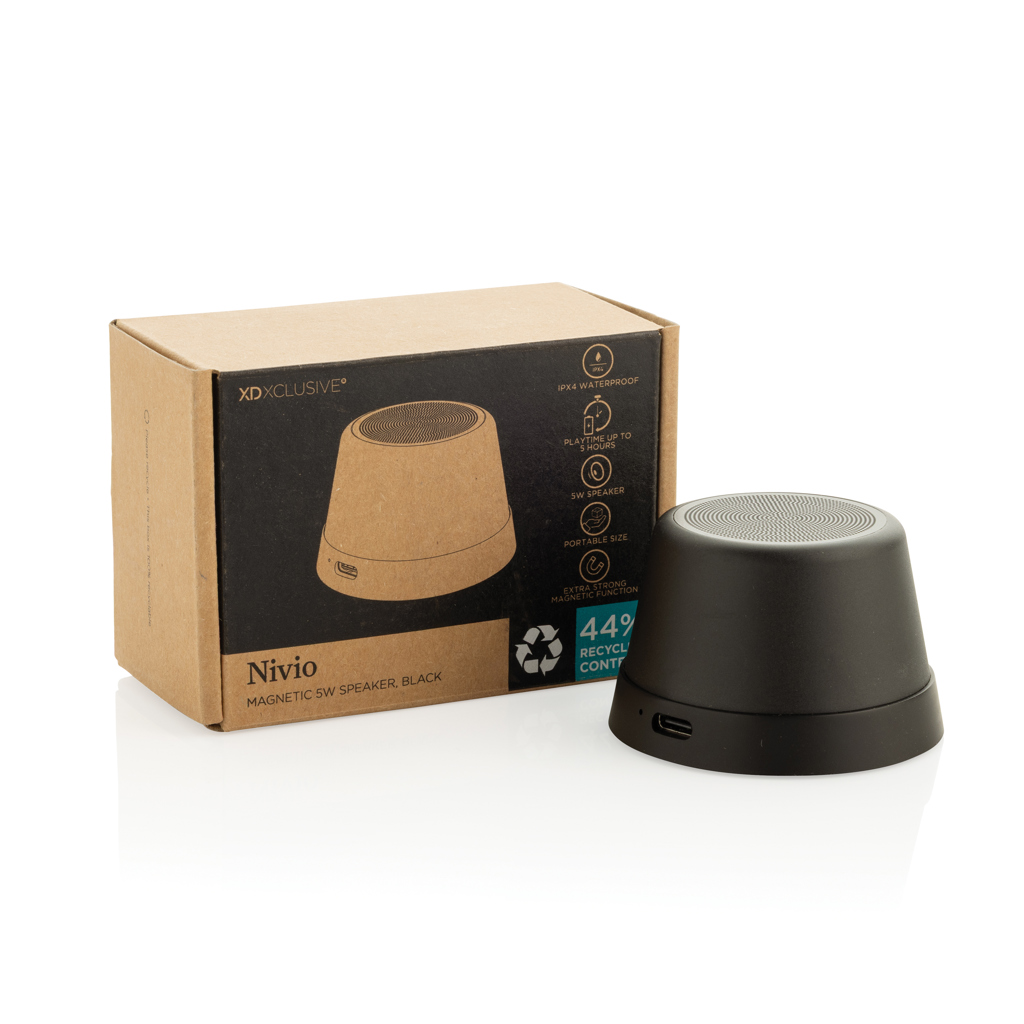 Nivio Magnet-Bluetooth-Speaker 5W aus RCS-recyceltem Aluminium – XD Xclusive