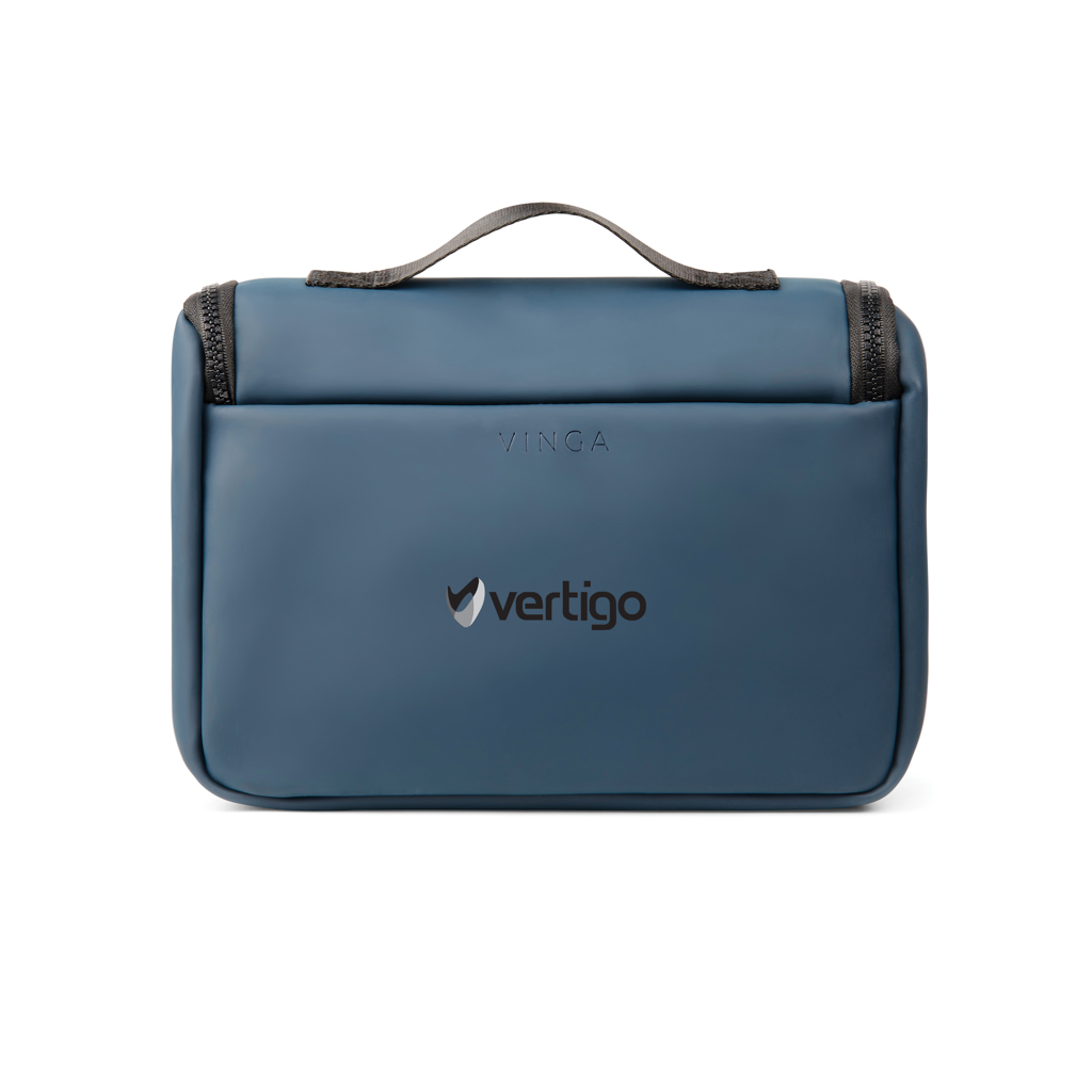 VINGA Baltimore Reise-Kosmetiktasche aus Nubuk-PU mit Logo-Veredelung