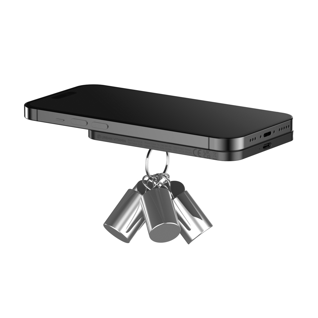 Urban Vitamin Burbank Magnet-Powerbank 3000mAh aus recyceltem Aluminium und ABS – bedruckbar als Werbegeschenk