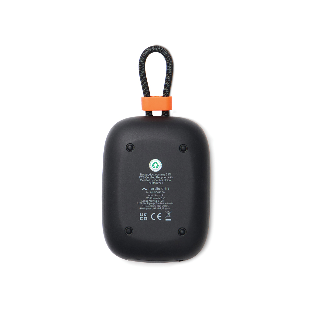 Nordic Drift Titan IP67 5W-Bluetooth-Lautsprecher aus recyceltem ABS – bedruckbar