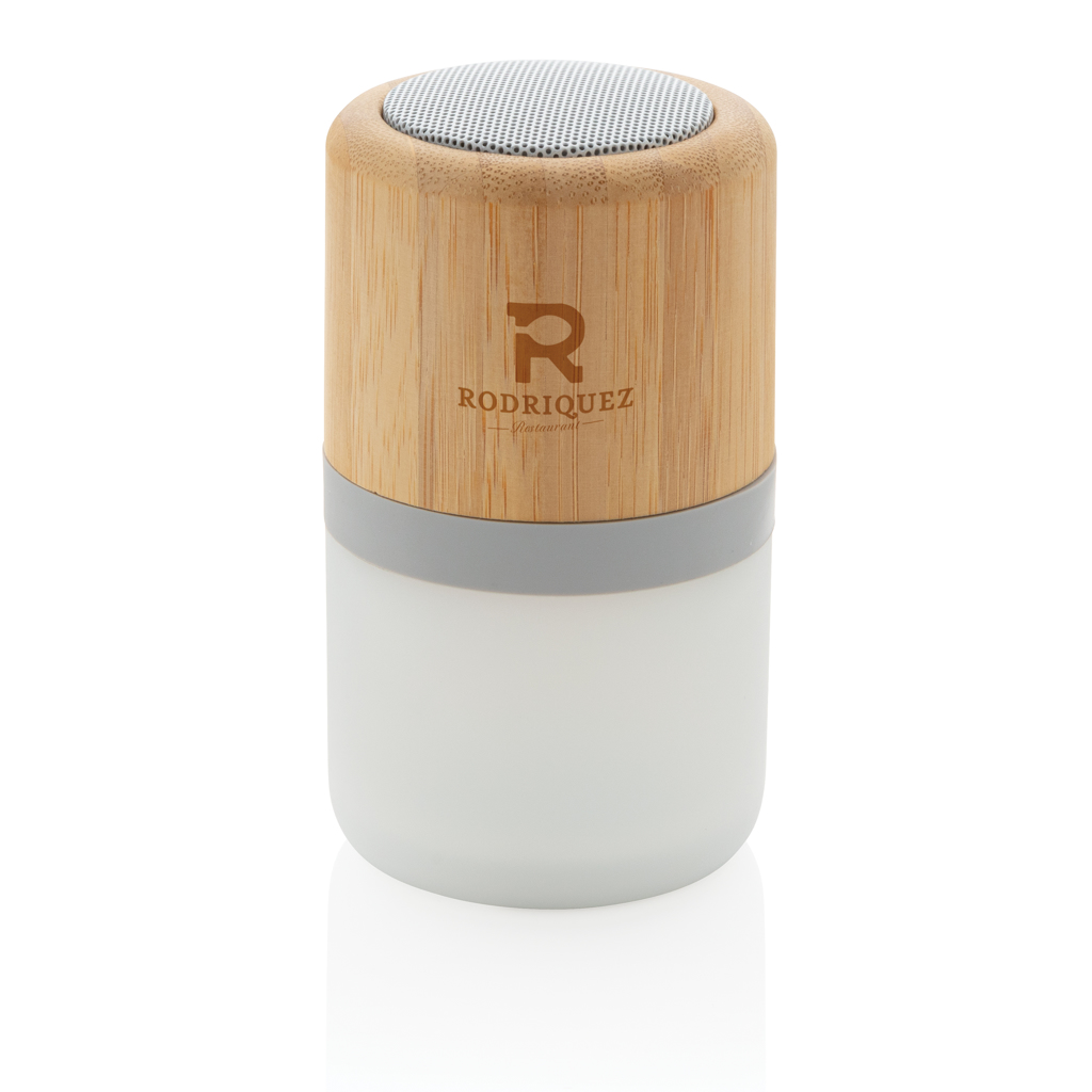 XD Collection Bambus-Lautsprecher mit Mood-Light, 3W Bluetooth 5.0 — bedruckbar