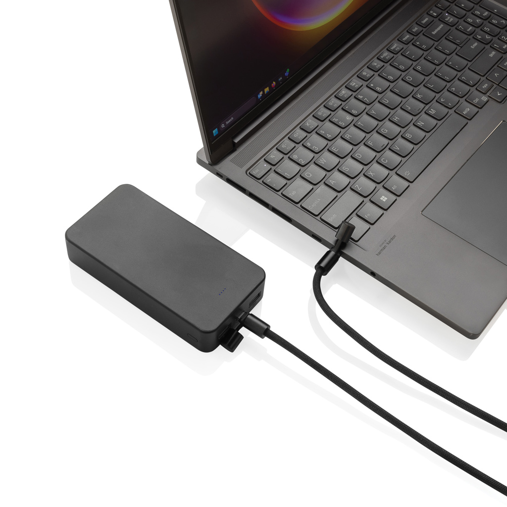 LoopAmp 160 cm USB-C-Ladekabel mit Umhängeband, 60 W, RCS rPET