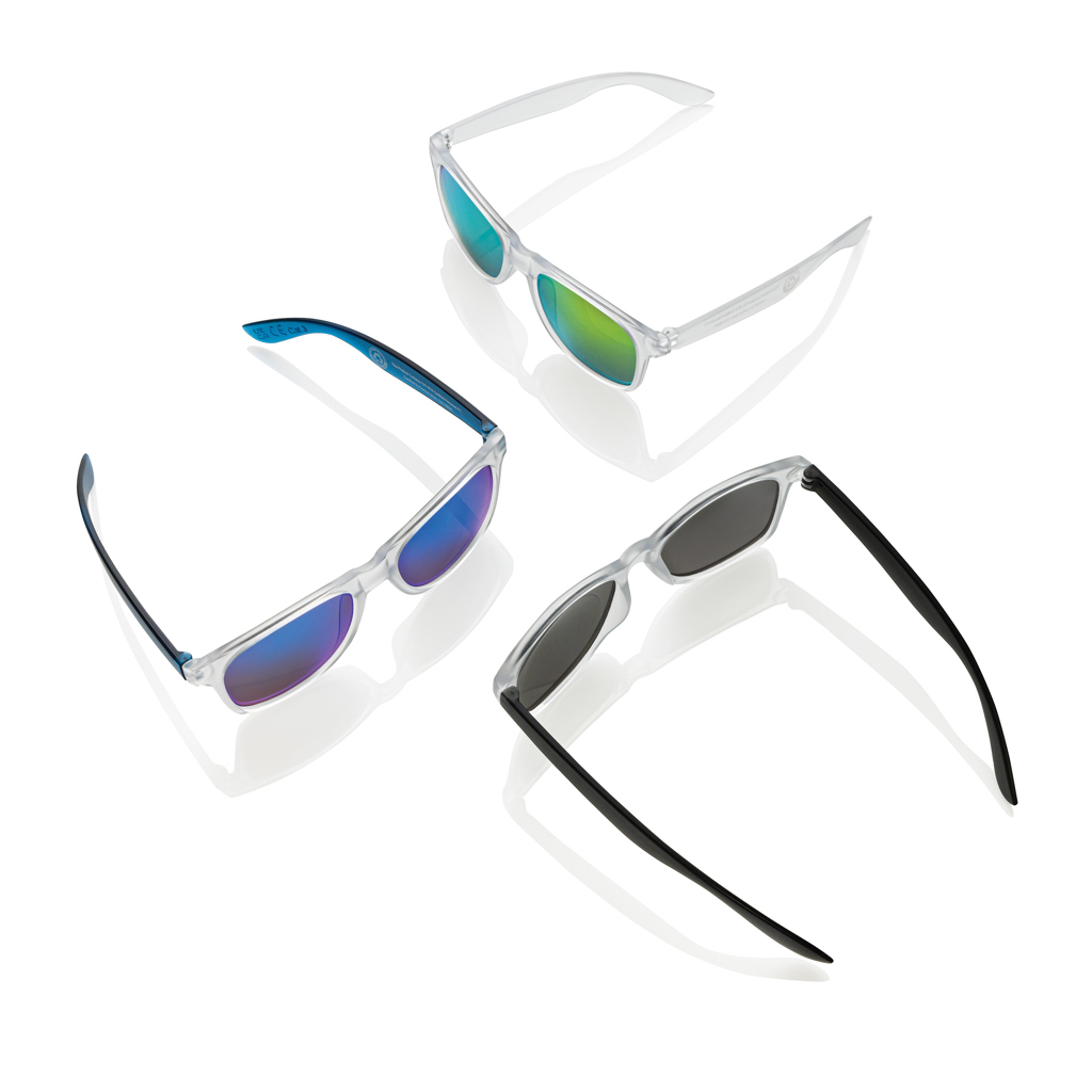 XD Collection Gleam Sonnenbrille aus RCS-recyceltem PC mit verspiegelten Gläsern XD Collection Gleam Sonnenbrille aus RCS-recyceltem PC mit verspiegelten Gläsern