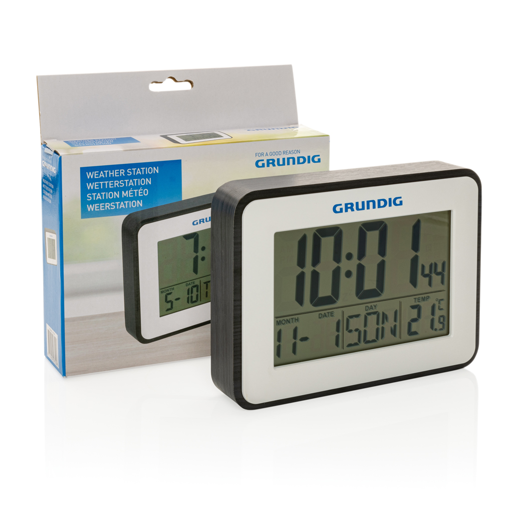 Digitales Thermometer, Wecker & Kalender Büro weiß Digitales Thermometer, Wecker & Kalender Büro weiß