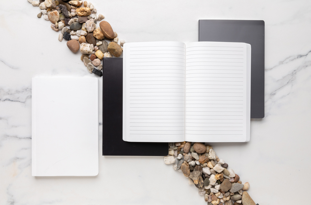 Impact A5 Notizbuch aus Steinpapier mit Logo bedrucken Impact A5 Notizbuch aus Steinpapier mit Logo bedrucken
