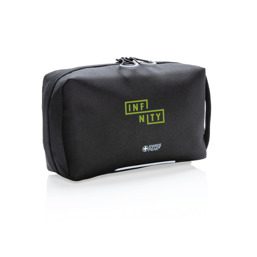 Swiss Peak AWARE Tech-Pouch aus recyceltem PET, schwarz Swiss Peak AWARE Tech-Pouch aus recyceltem PET, schwarz
