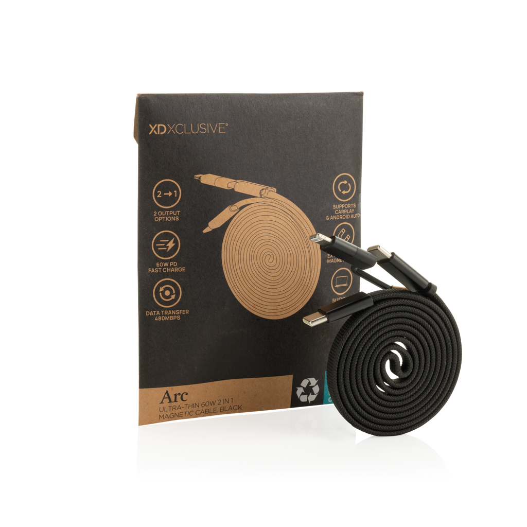 XD Xclusive Arc 60W 2-in-1 Magnetkabel aus recyceltem TPE und PET XD Xclusive Arc 60W 2-in-1 Magnetkabel aus recyceltem TPE und PET