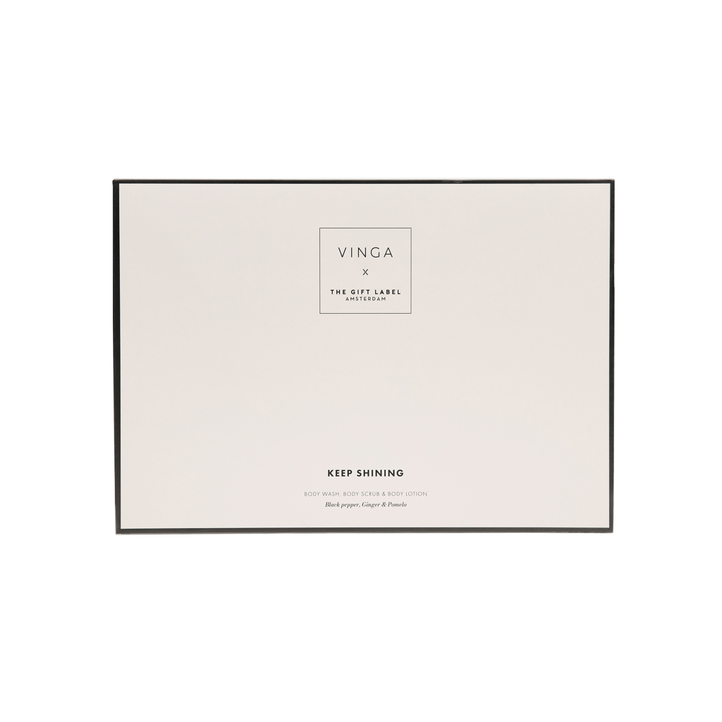 VINGA x TGL Körperpflege-Geschenkset 3-teilig mit Duschgel, Peeling und Lotion