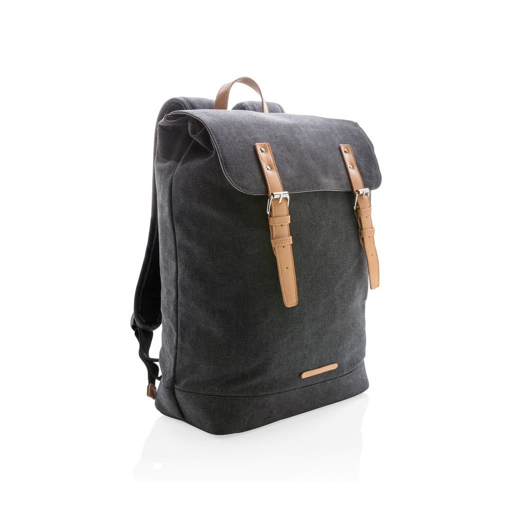 XD Collection Canvas Laptop-Rucksack 15,6 Zoll PVC-frei mit Magnetverschluss