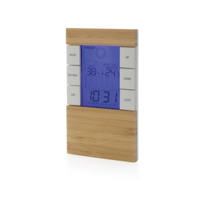 Utah Wetterstation aus recyceltem ABS und Bambus mit LCD-Display