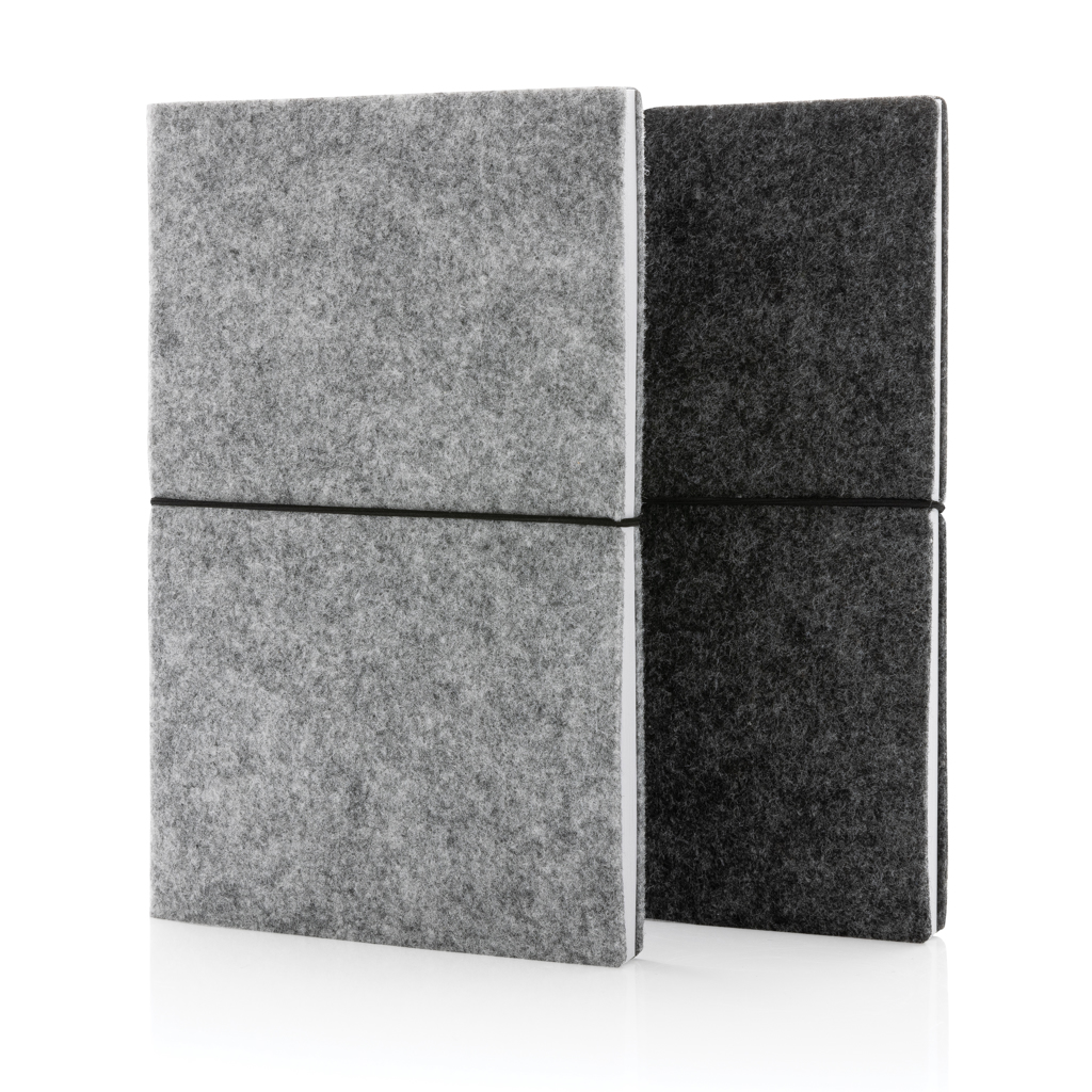 XD Collection A5-Softcover-Notizbuch aus GRS-zertifiziertem Recycling-Filz, bedruckbar XD Collection A5-Softcover-Notizbuch aus GRS-zertifiziertem Recycling-Filz, bedruckbar