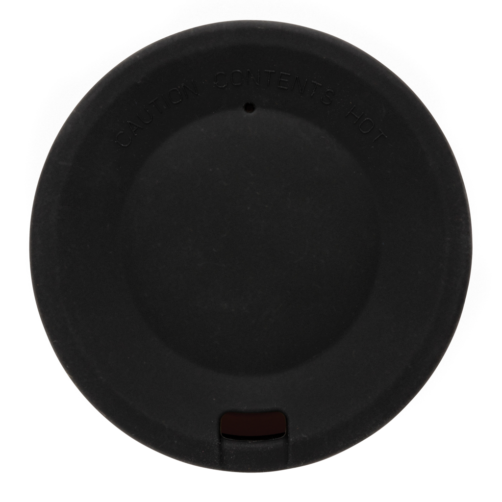 PLA Kaffeebecher To‑Go 380 ml, pflanzenbasiert – schwarz