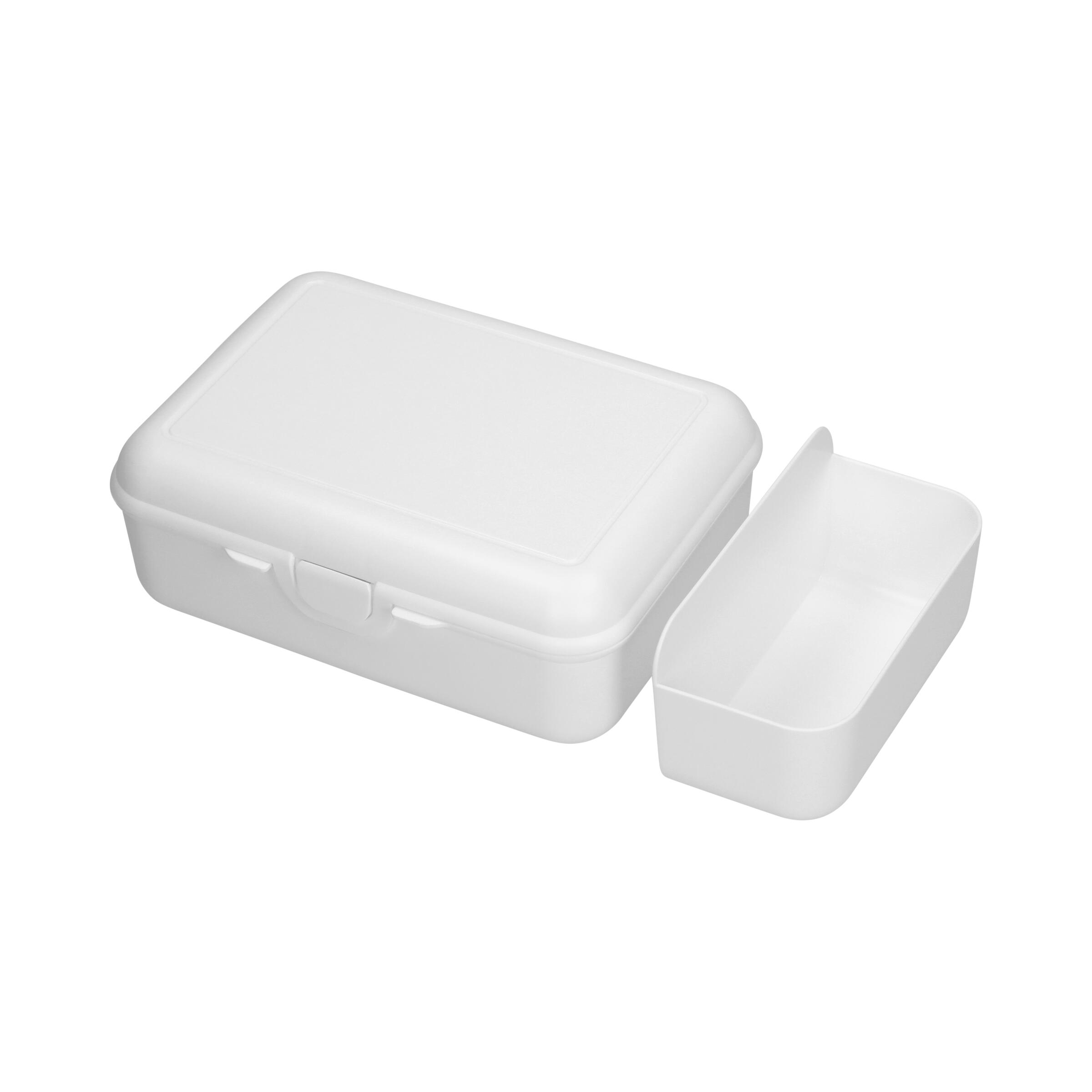 Vorratsdose "School-Box" deluxe, mit Trennschale – weiss Vorratsdose "School-Box" deluxe, mit Trennschale – weiss
