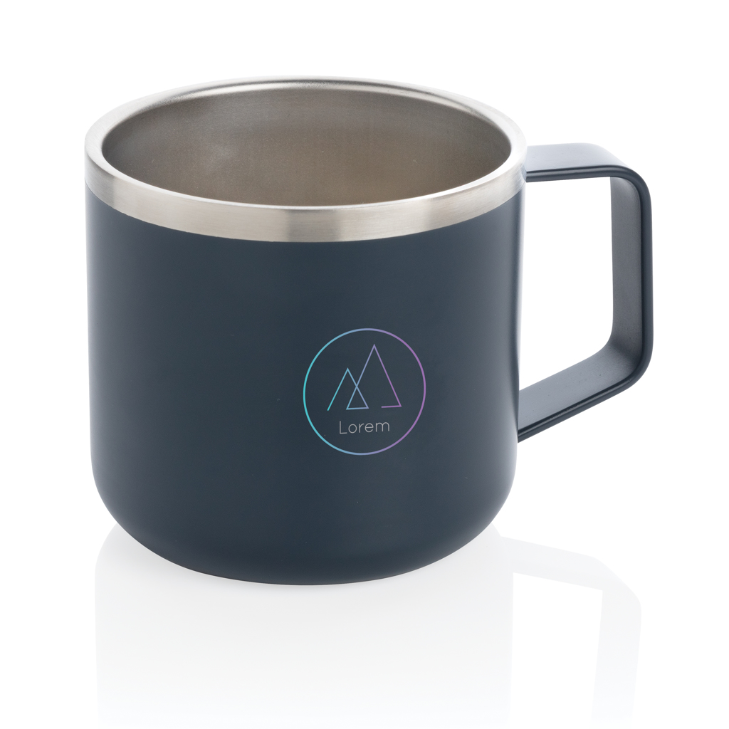 XD Collection Camping-Tasse Edelstahl 350 ml doppelwandig isoliert mit Logo XD Collection Camping-Tasse Edelstahl 350 ml doppelwandig isoliert mit Logo