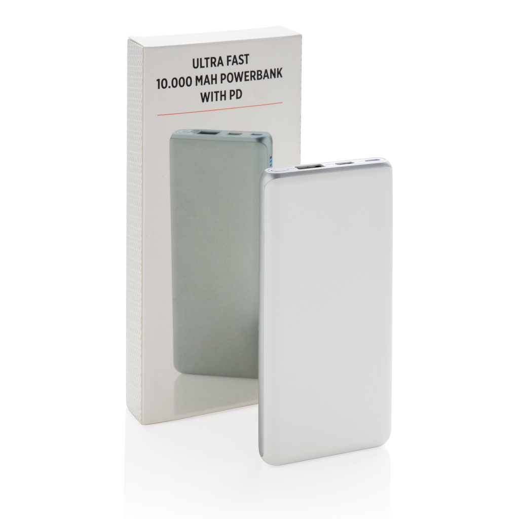 Powerbank 10.000 mAh PD | USB-C Schnellladen – weiß