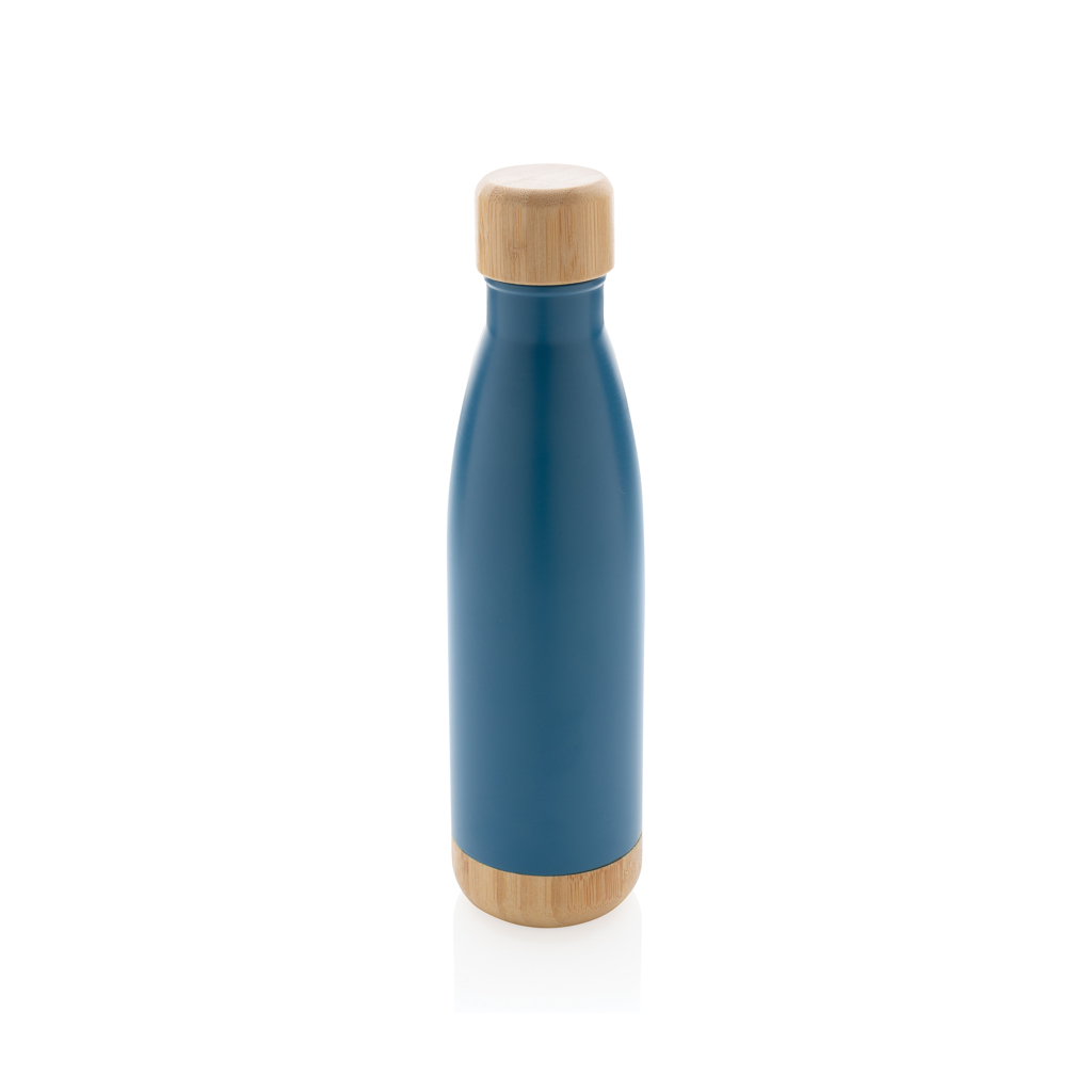XD Collection Vakuum-Edelstahlflasche 520 ml mit Bambus-Deckel und -Boden