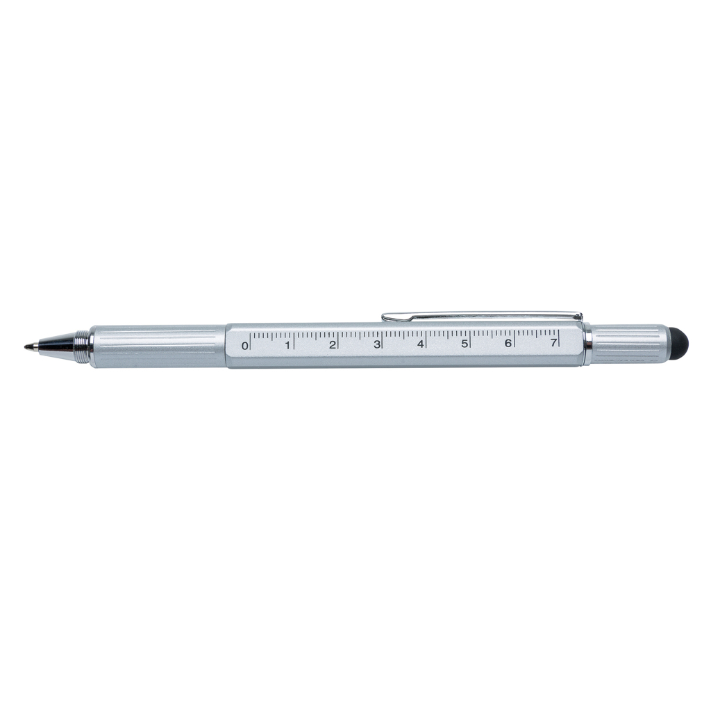XD Collection 5-in-1 Aluminium Tool-Stift mit Wasserwaage, Skala, Schraubendreher und Stylus