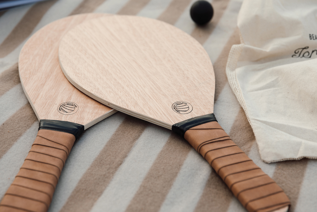 Vinga Colos Beach-Tennis-Set aus Pappelholz mit Logo-Veredelung Vinga Colos Beach-Tennis-Set aus Pappelholz mit Logo-Veredelung