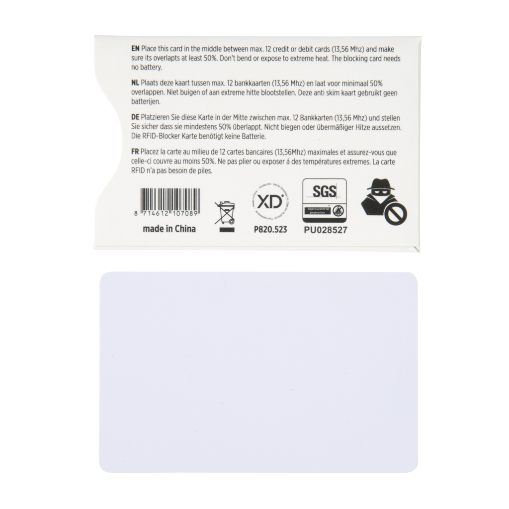 XD Collection RFID Anti-Skimming-Karte mit aktivem Störchip – bedruckbar XD Collection RFID Anti-Skimming-Karte mit aktivem Störchip – bedruckbar