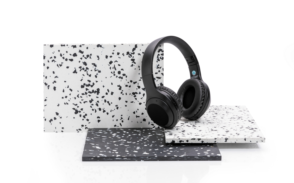 XD Collection Bluetooth-Kopfhörer aus recyceltem ABS, faltbar, mit Logo