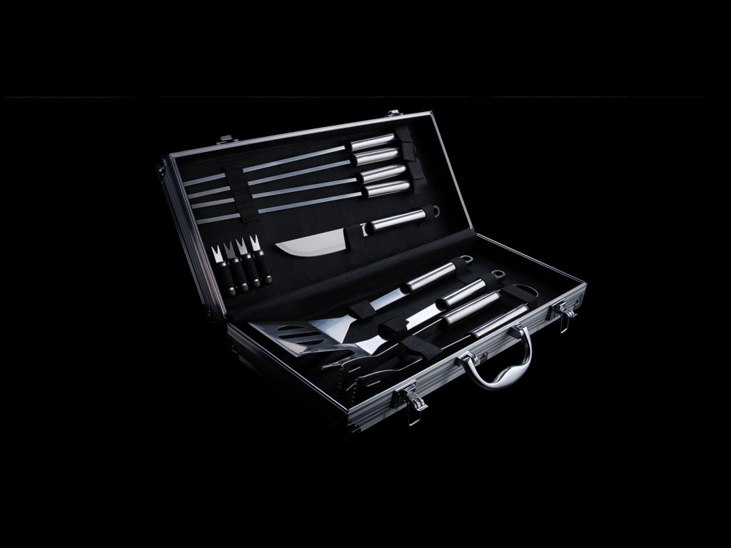 Grillset Profi 12-teilig Edelstahl im Aluminiumkoffer (XD Collection) mit Logo-Veredelung Grillset Profi 12-teilig Edelstahl im Aluminiumkoffer (XD Collection) mit Logo-Veredelung