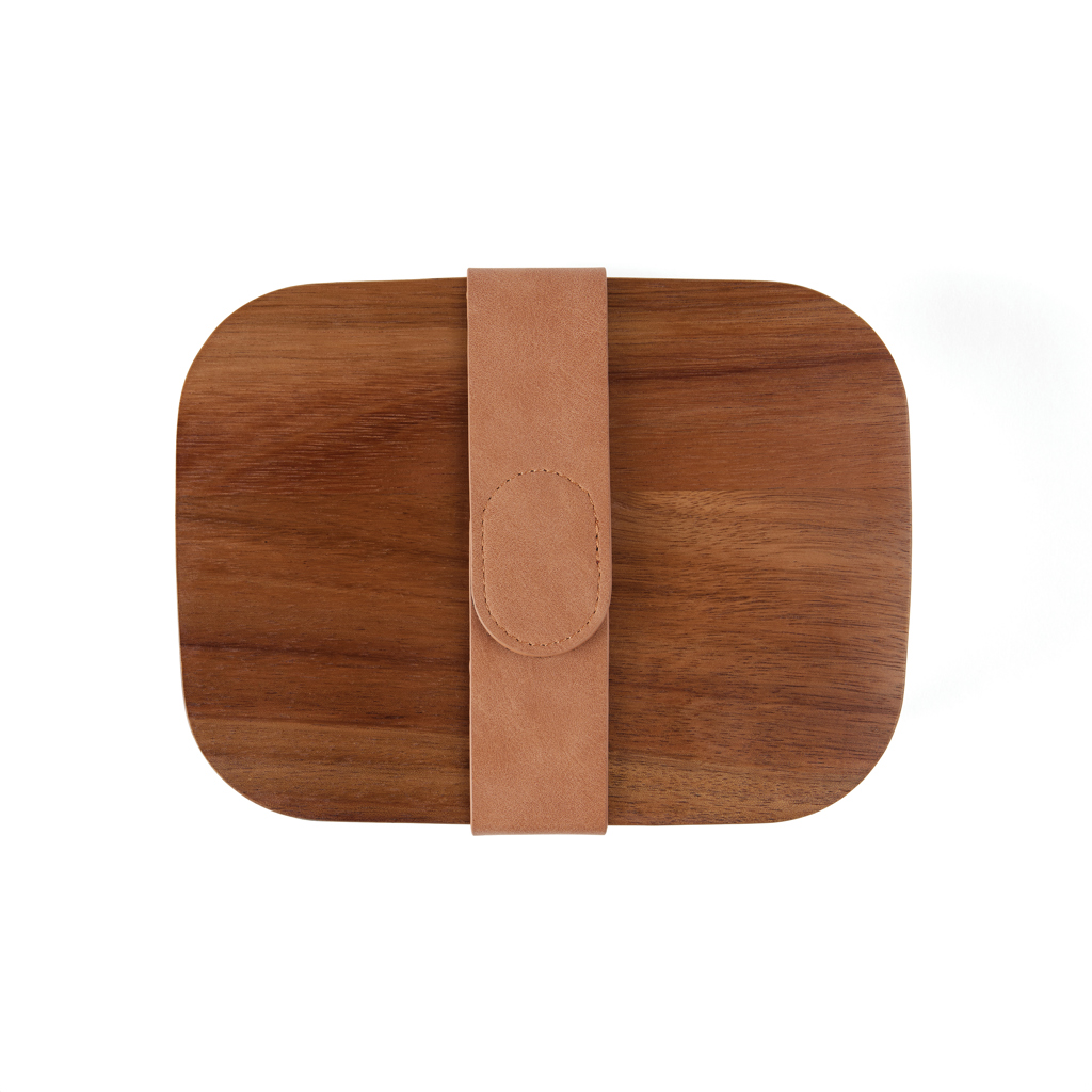 VINGA Ciro Lunchbox aus 39 % RCS-recyceltem Edelstahl mit FSC-Akazienholz-Deckel