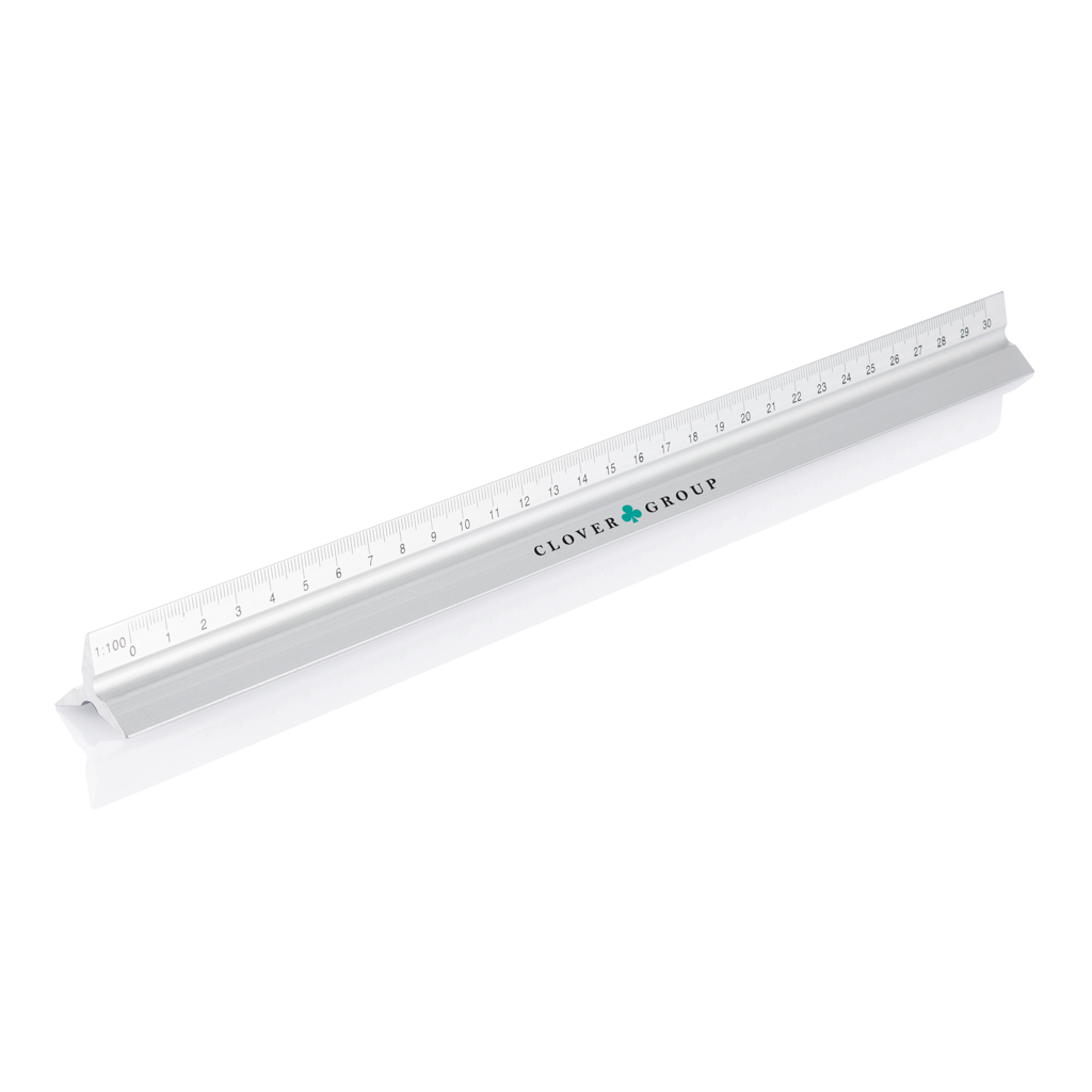 Aluminiumlineal 30 cm mit 5 Maßstäben für Architekten – XD Collection