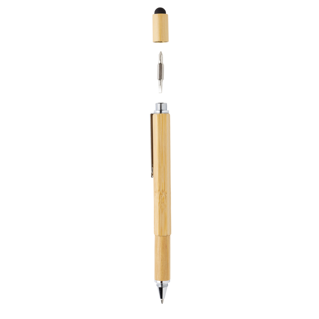 XD Collection 5-in-1 Bambus Tool-Stift mit Lineal, Wasserwaage und Stylus XD Collection 5-in-1 Bambus Tool-Stift mit Lineal, Wasserwaage und Stylus